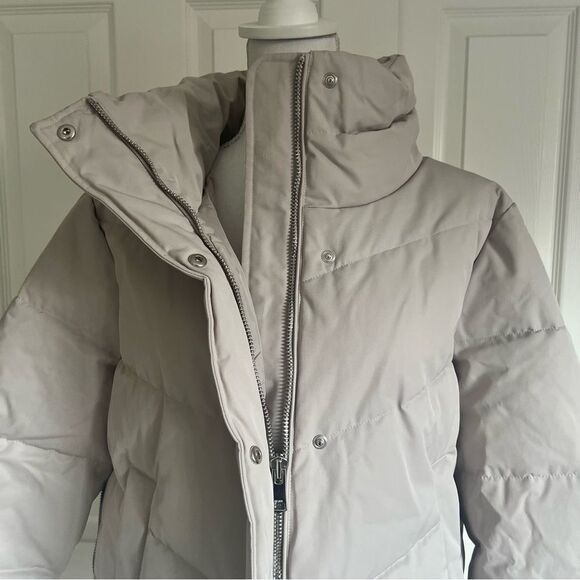 Reiss Dax Puffer Jacket Side Zipper Large in Stone NEW MSRP $545 - Picture 6 of 12
